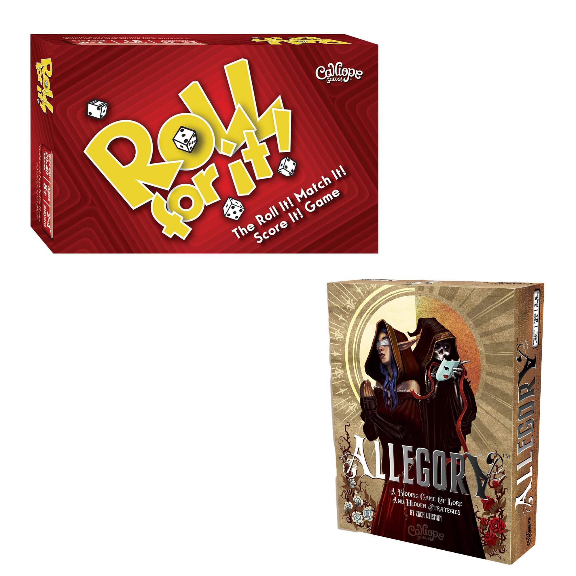Calliope Games Roll for It! - Red Edition Allegory A Strategic Bidding Card and Tabletop Game of Themes and Morals for 2-6 Storytelling Players Ages 8 and Up