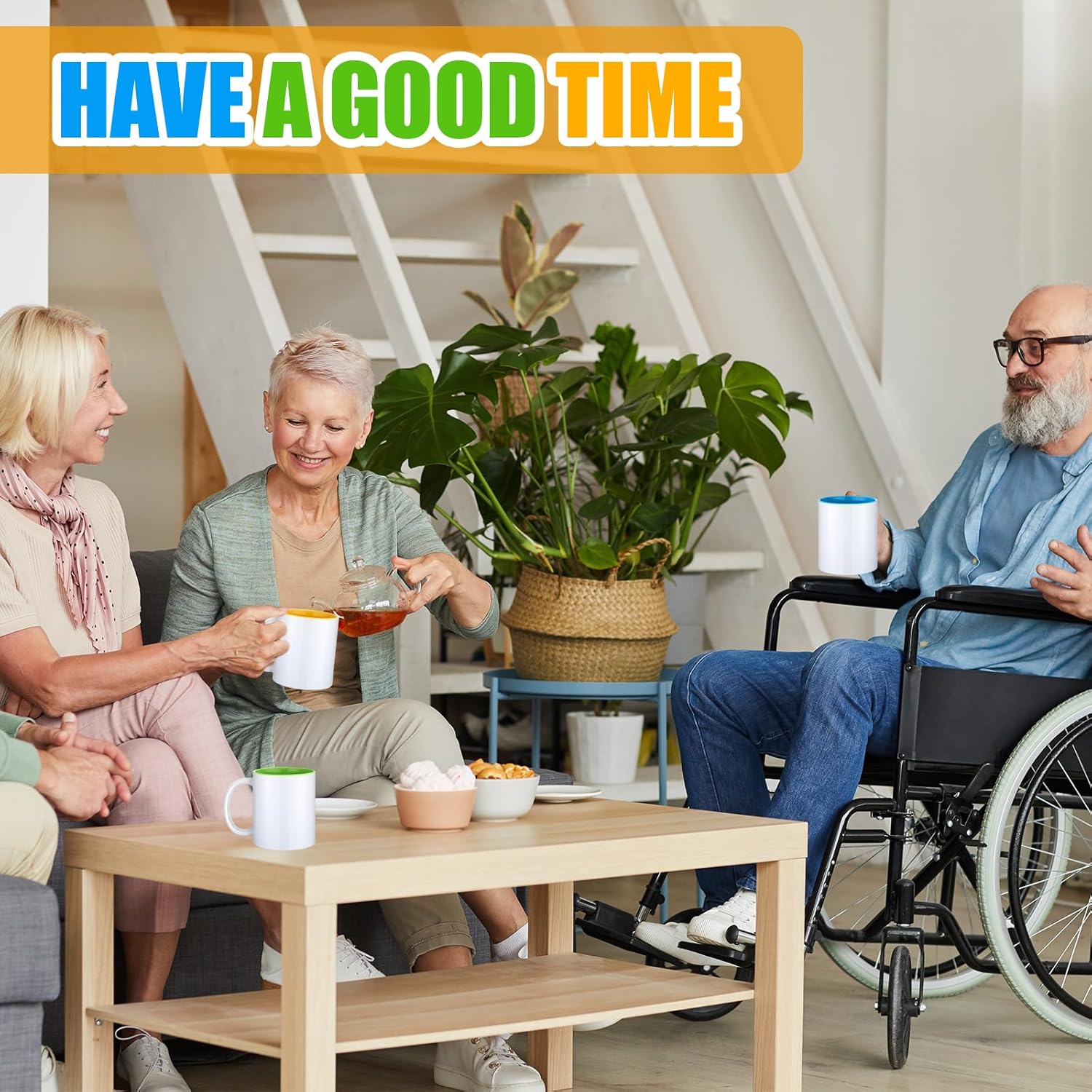 Uiifan 30 Pcs Plain Sublimation Coffee Mugs 11 oz with Handle, Colored Inside Ceramic, Assorted Colors for Tea, Latte, Espresso