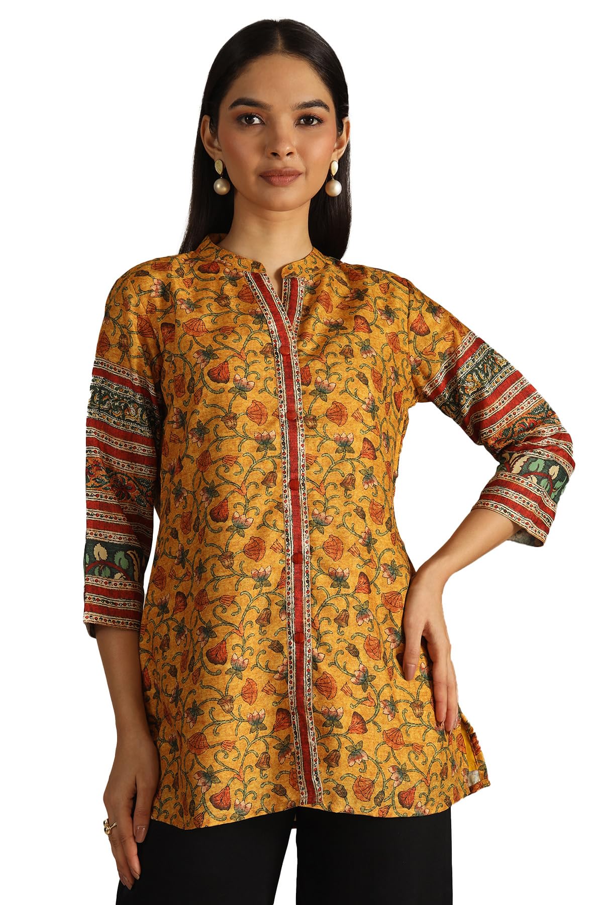 Womens Art Silk Floral Print Tunic-image-18