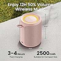 Vista 3 de Bluetooth Speaker Wireless,IP67 Waterproof & Dustproof Portable Speaker with Lights,15W Loud Stereo Sound, 2500mAh Battery All Day Playtime, TWS