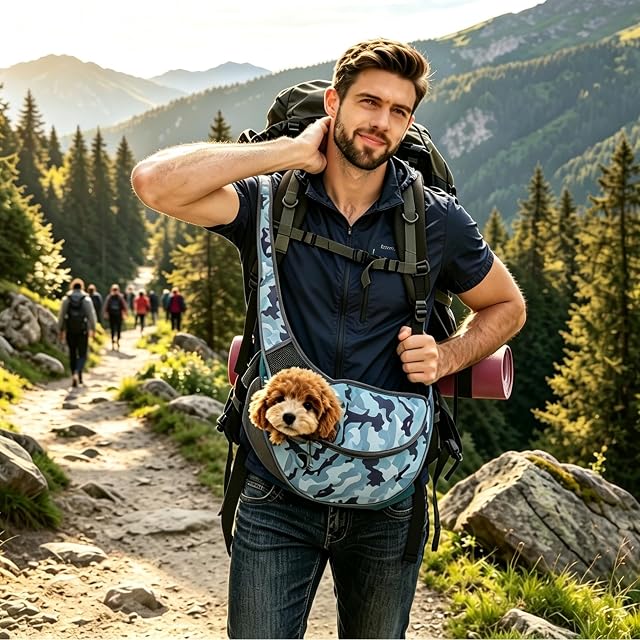 Foto 2 de 7 de PETCUTE Bolso para Mascotas,Transportín para Perros con Correa Ajustable para el Hombro,Bolsa Cachorros…