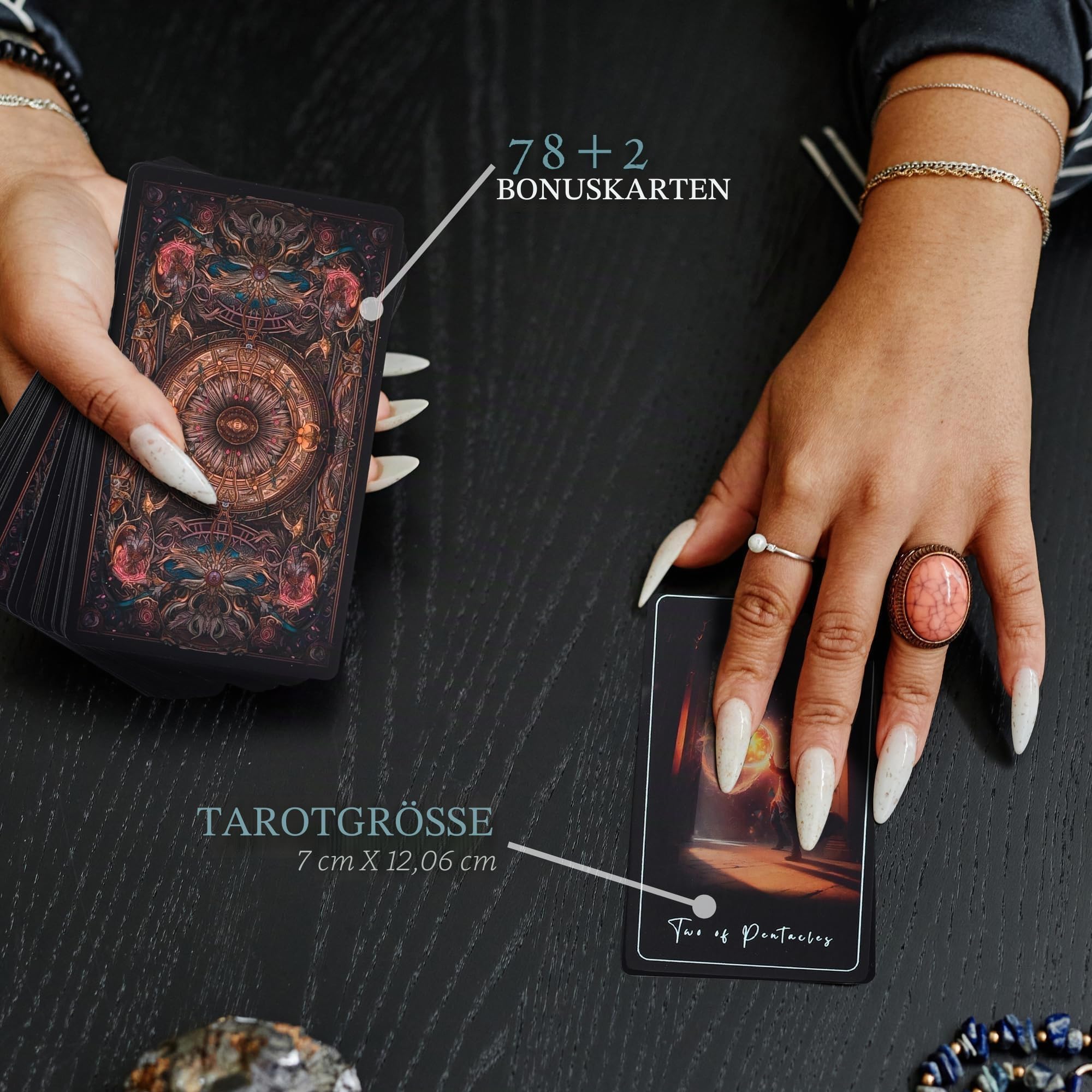 Earth Moon Magick: Tarotkarten - 78 Karten Tarot-Deck mit Ratgeber - Orakelkarten für spirituelle und Schattenarbeit, perfekt für Anfänger - Recyceltes und hochwertiges
