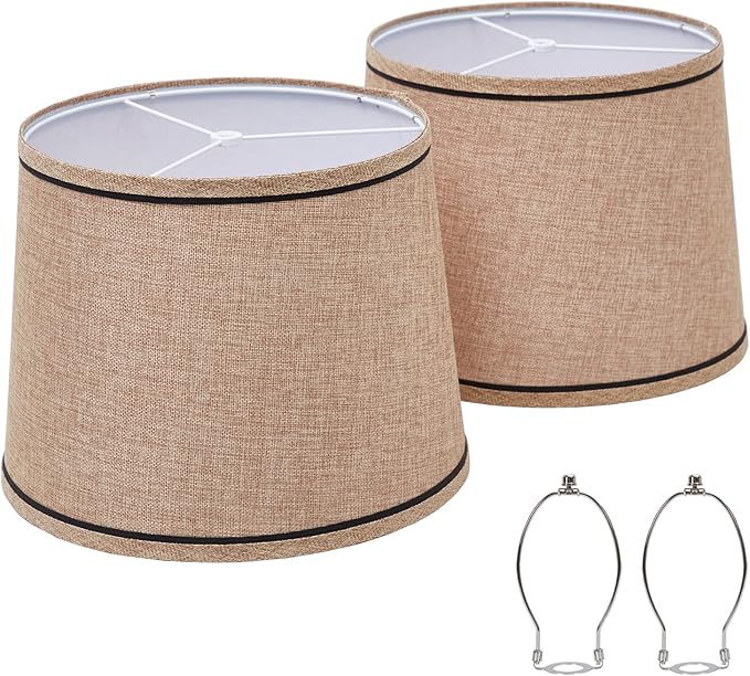 Lampshades Set of 2, Medium Fabric Lampshades for Table