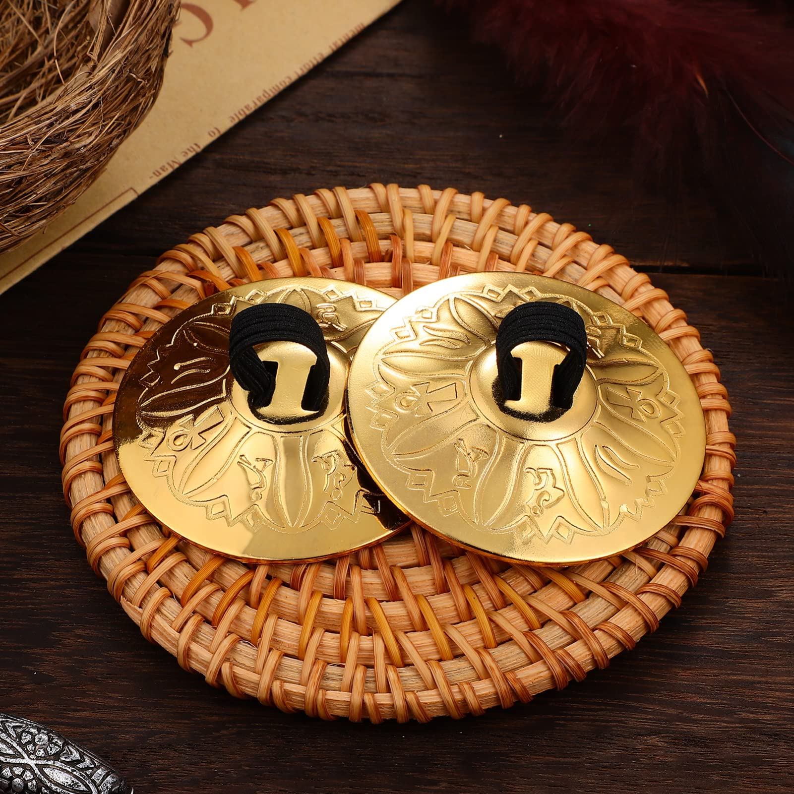 BESPORTBLE 10pcs Mini Copper Finger Cymbals for Adults Easy to Use Musical Instrument for Belly Dancing Dance Parties Early Education Small Lightweight Percussion