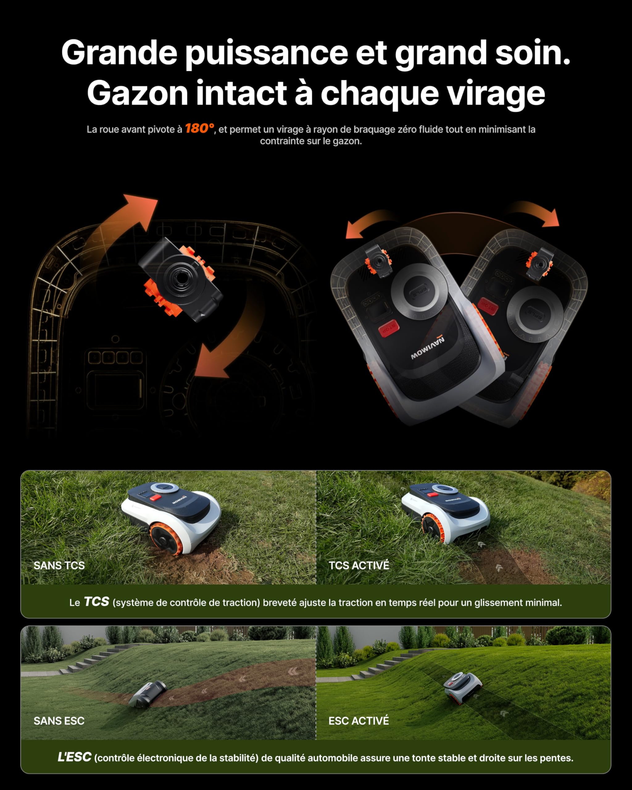 Segway Navimow i210 LiDAR Pro Robot Tondeuse sans Fil périphérique, 1000㎡