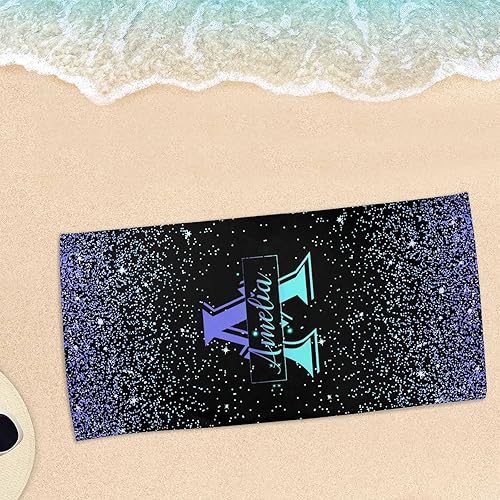 Miniatura 10 de Artsadd Toalla de playa personalizada para mujer, toalla de baño con brillo rosa personalizada para niños y adultos, manta de playa personalizada de