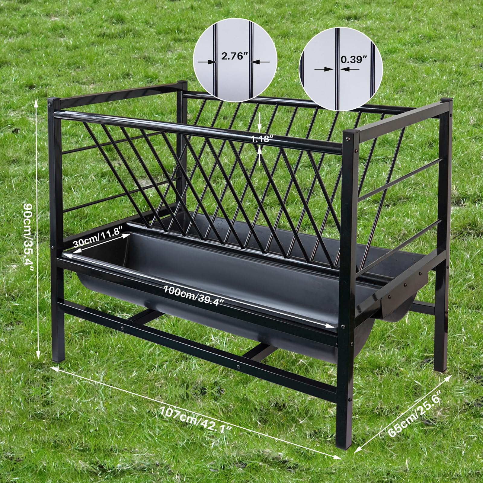 Show Rack Sheep Rastrelliera Fieno Large Hay Rack For Goats 2 In 1 Hay & Grain Feeder ...