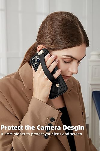 Miniatura 4 de ZVE iPhone 11 Pro - Funda acolchada de cuero a prueba de golpes, con función atril para mujer, compatible con iPhone 11 Pro, 5.8 pulgadas, color