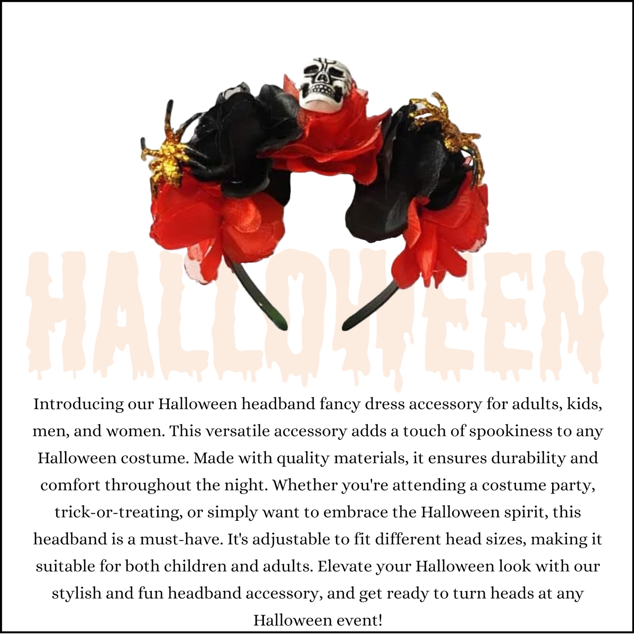 Lizzy Halloween Headbands One Size Fits Most Adults, Red - Image 3