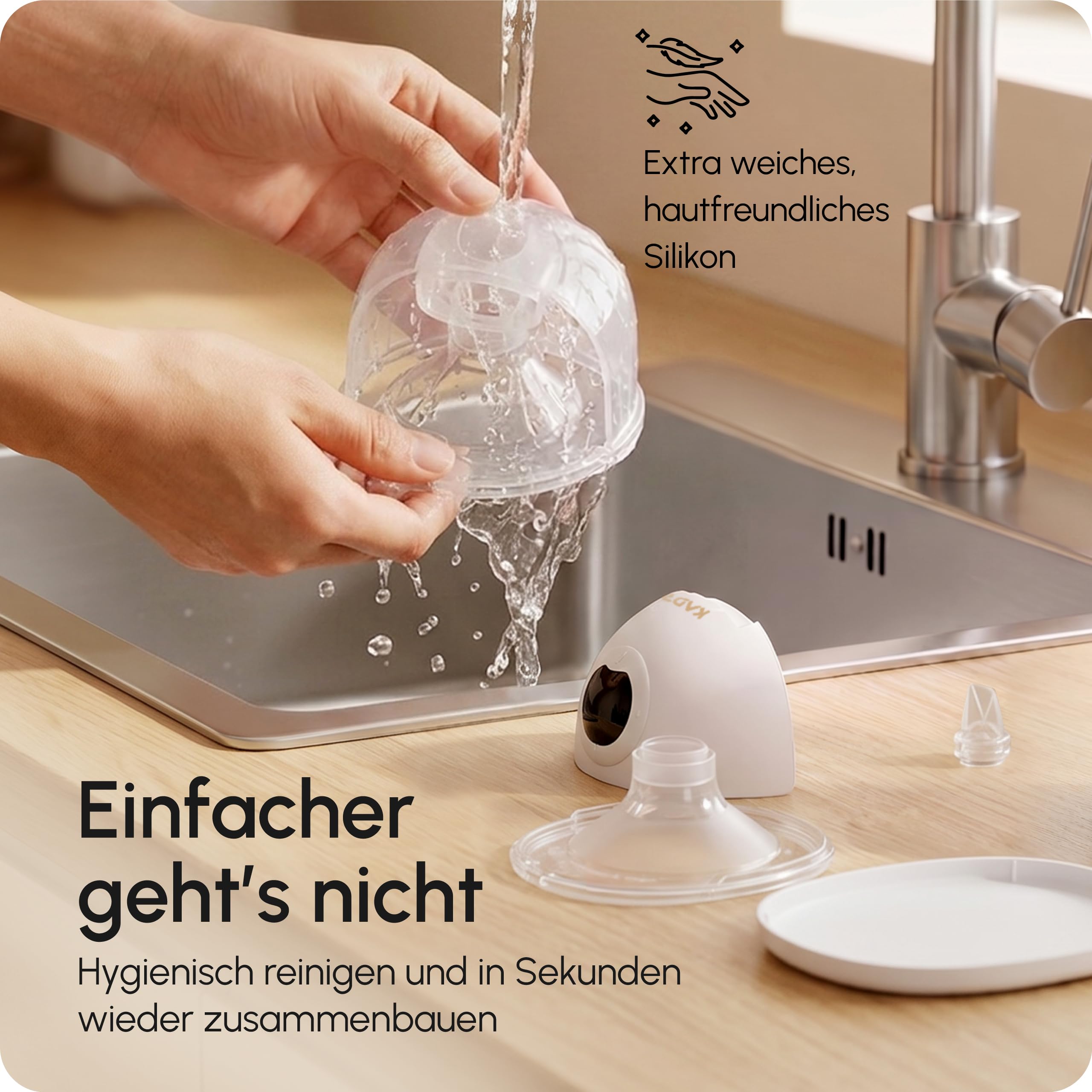KADR Milchpumpe inkl. Milchbeutel elektrisch tragbar S39, Elektrische Milchpumpe freihändig 4 Modi 12 Stufen mit 17/19/21mm Flansch, mit Zubehör Weiss (2 Stück, Doppelpumpe) (1 Stück, Einzelpumpe)