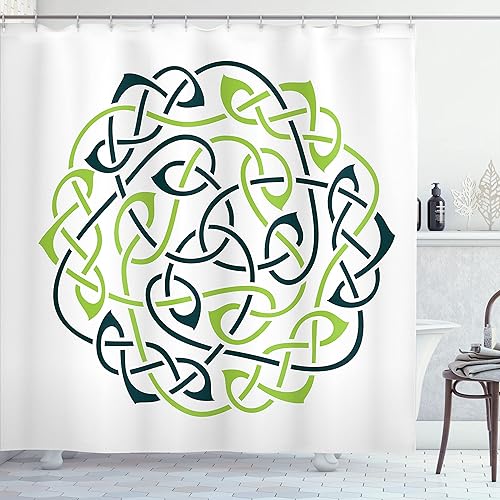 Miniatura 98 de Ambesonne Cortina de ducha hawaiana, diseño de hibisco hawaiano tropical, silueta de niña, tabla de surf, impresión de arte retro, juego de Fucsia