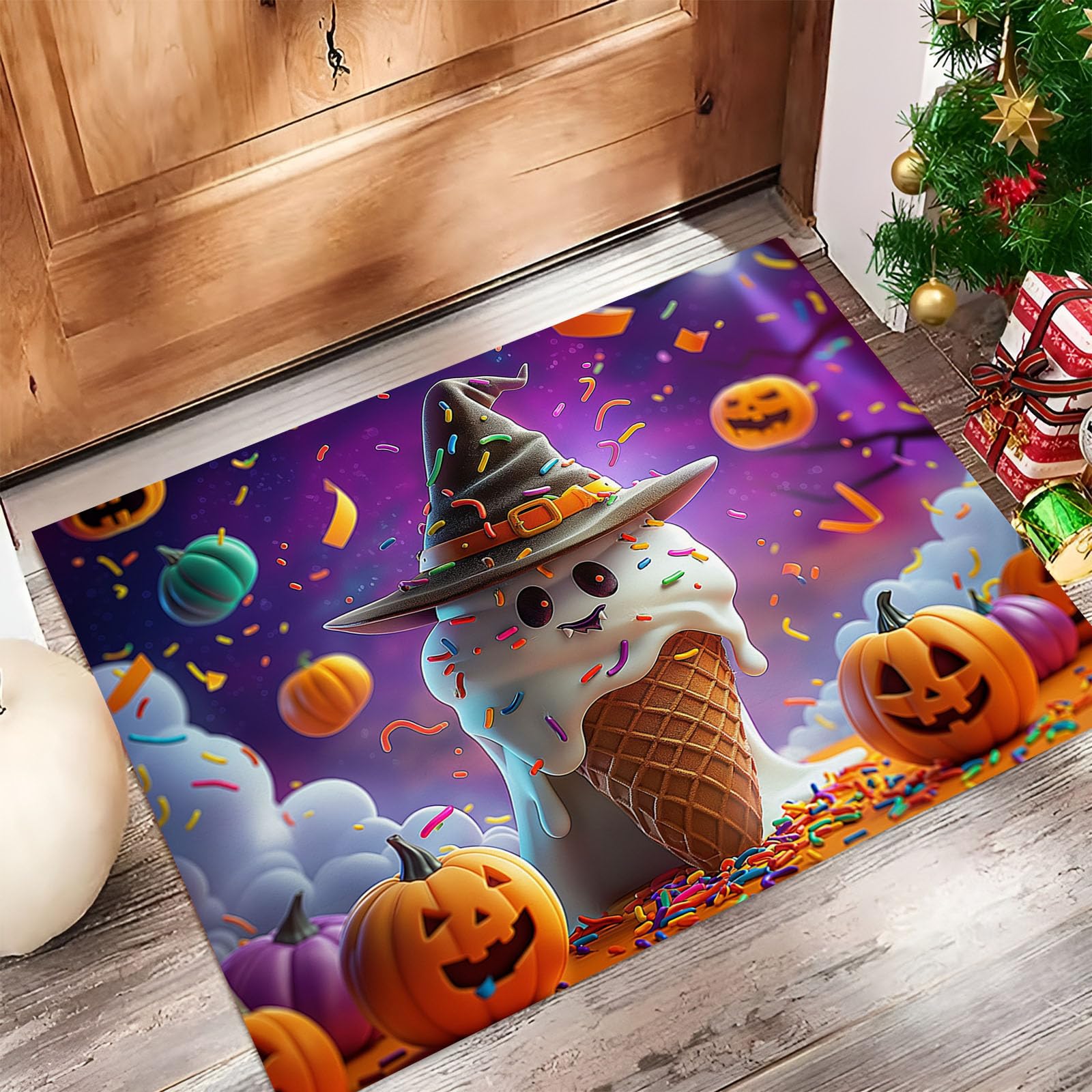 Paillasson Halloween violet pour sublimer votre entrée accueillante