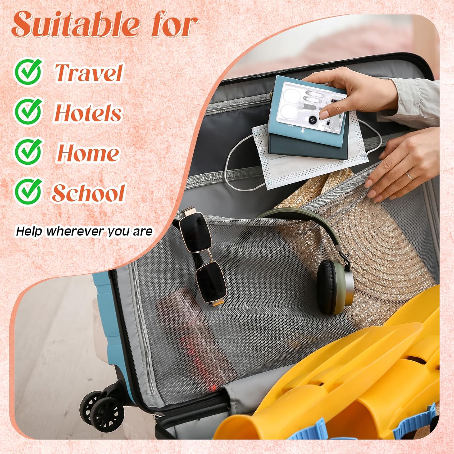 Knitgrip 100 Boxes Mini Travel Sewing Kit Quick Fix Sewing Kits Bulk Basic Portable Pre Threaded Needle Emergency Repair Tool for Adults DIY Handcraft Gifts Beginner Traveler Home Hotel (White)