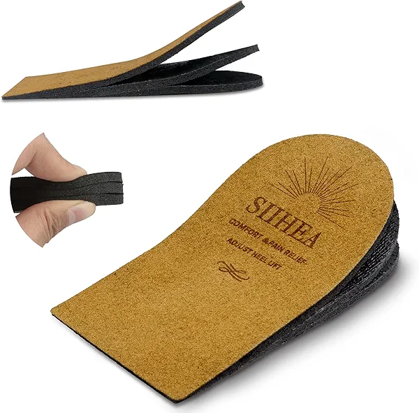SIIHEA Adjustable Heel Lifts Inserts, 1/8'' Height Increase Insoles for Achilles Tendonitis, Heel Pain, Leg Length Discrepancy, Plantar Fasciitis, Shoe Lifts (Medium)