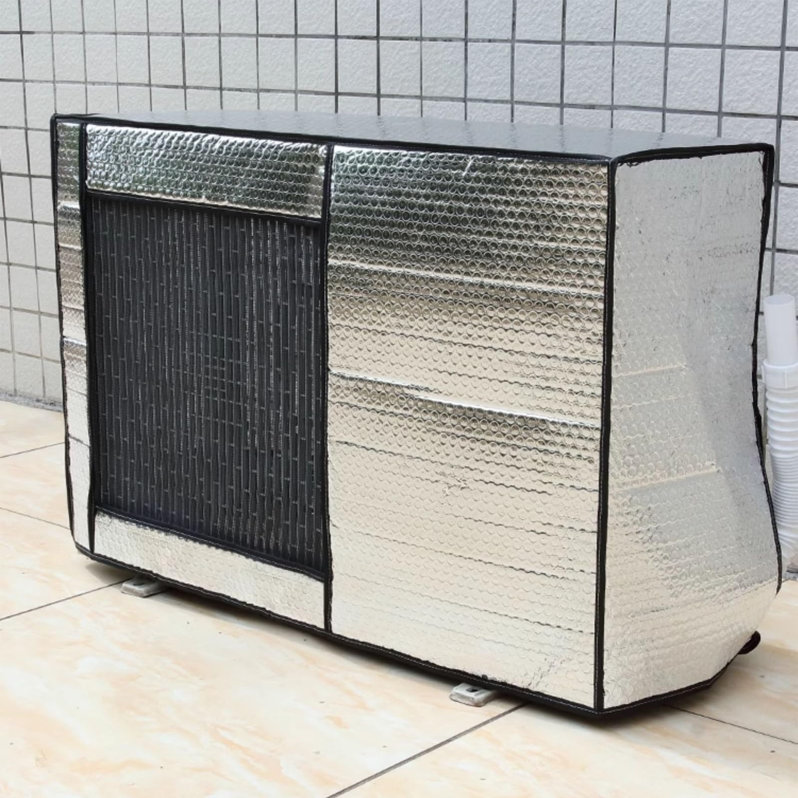 Copri Condizionatore da Esterno - Copri Condizionatore, Antivento, Antipolvere e Impermeabile, Isolamento per Unità a Parete(90x62x38cm/35x24x15in)