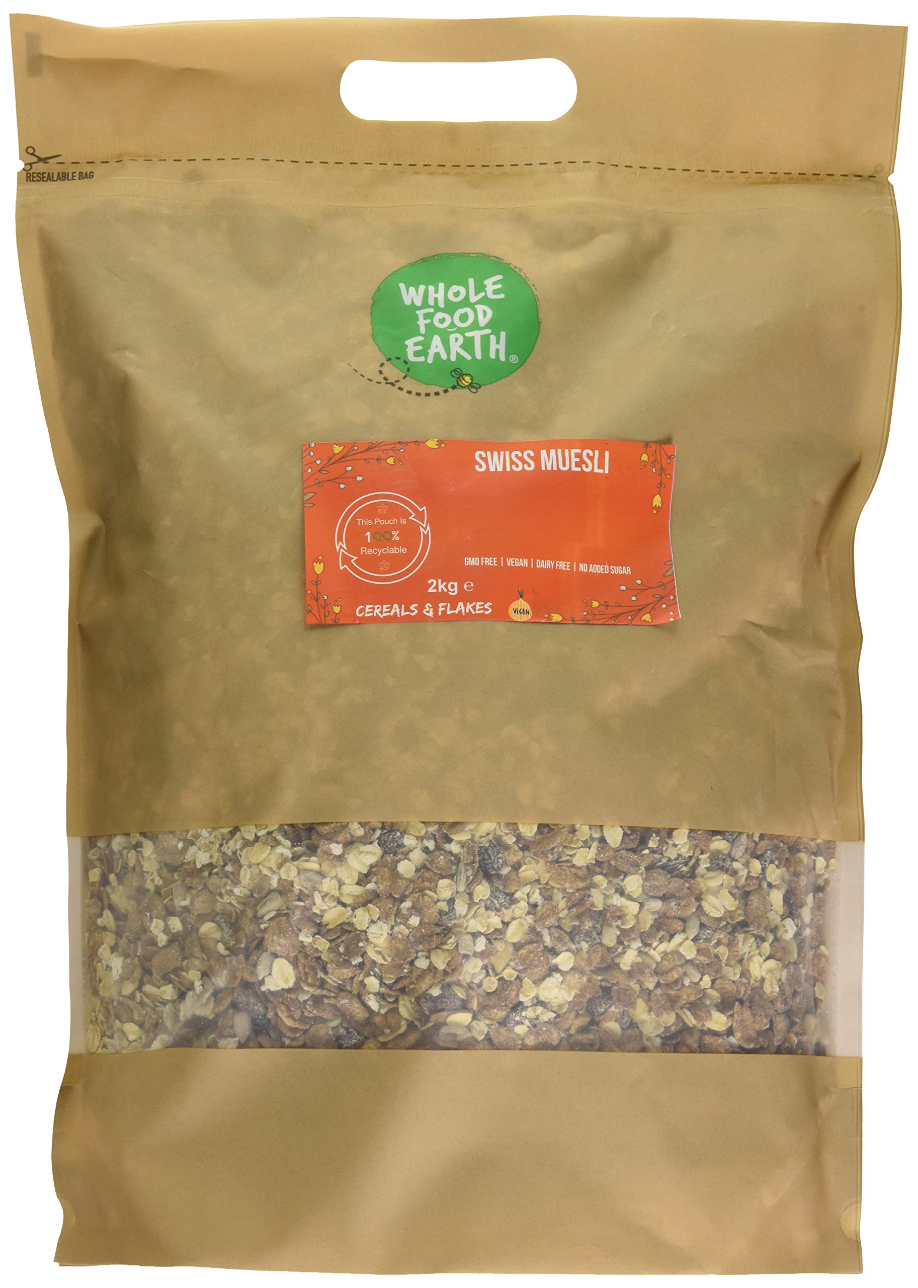 Swiss Style Muesli - A Blend of Flakes with Dried Fruit and Nuts 2 kg | GMO Free | High Fibre