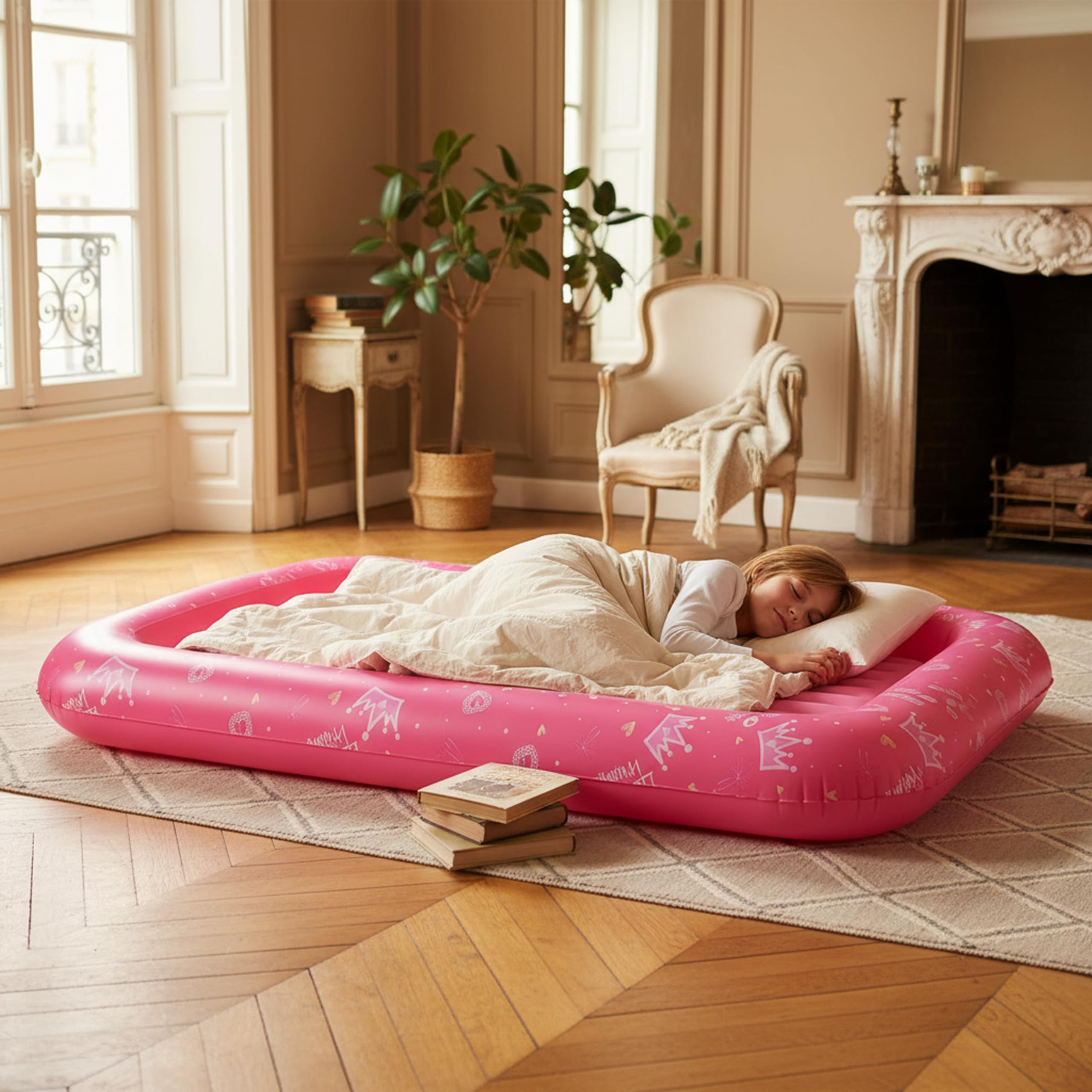 AVENLI Luftmatratze Kinderluftbett aufblasbar DreamAir 152 x 89 x 17,5 cm rosa