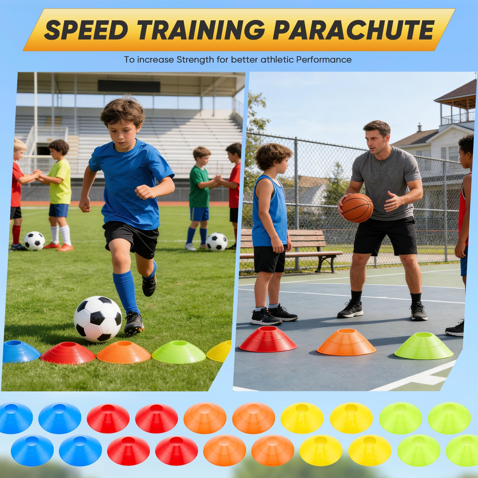 Kit Entraînement Foot - Échelle Coordination 6m, 20 Plot, Haies Réglables, Corde à Sauter & Bandes Résistance | Set Complet Sac Transport | Accessoire Foot pour Ados & Adultes