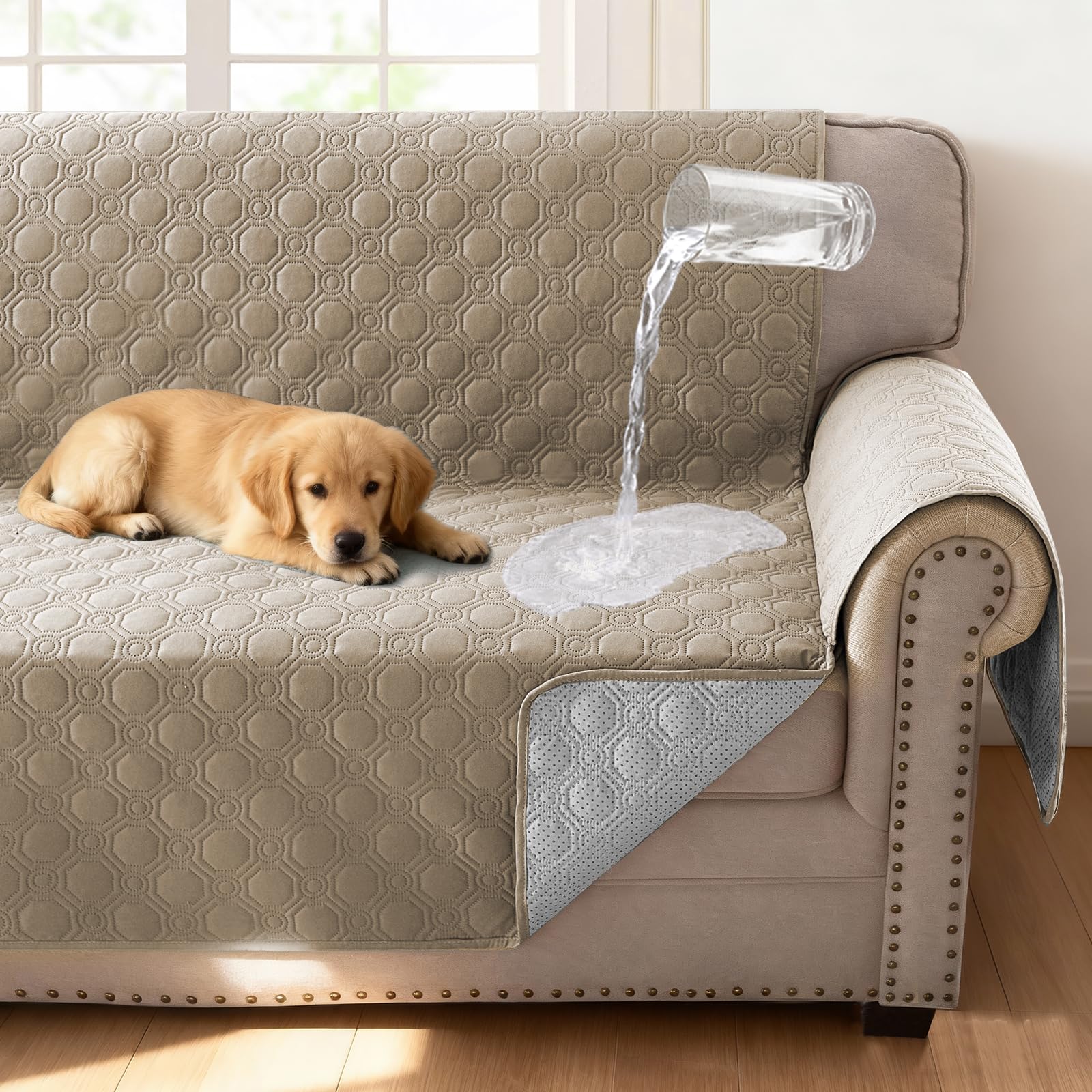 H.VERSAILTEX Waterproof Sofa Cover, Taupe