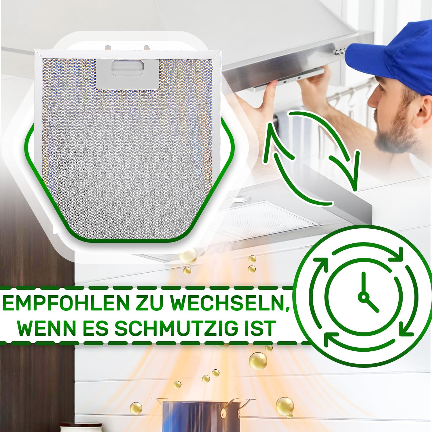 Aluminiumfilter für die Dunstabzugshaube (2, 310 x 250 x 8 mm)