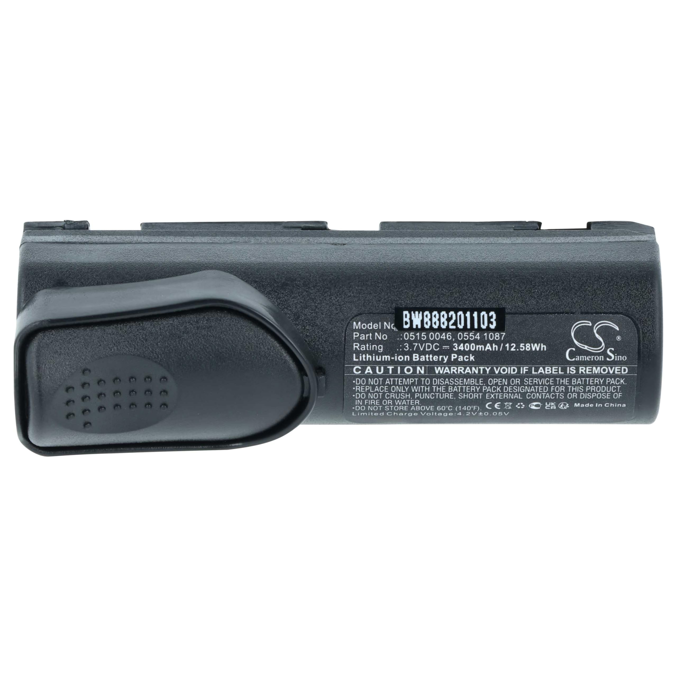 vhbw batteria sostituisce Testo 0515 0114, 0554 1087, 0515 0046, 0515 0100 per dispositivo di misurazione (3400mAh, 3,7V, Li-Ion)
