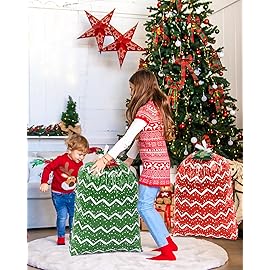 YALTOON Large Christmas Gift Bags, 2pcs 44x 36 Jumbo Extra Large XL Christmas Bags for Wrapping Oversized Giant Huge Gifts, Xmas Big Plastic Holiday Gift Bags for Large Presents