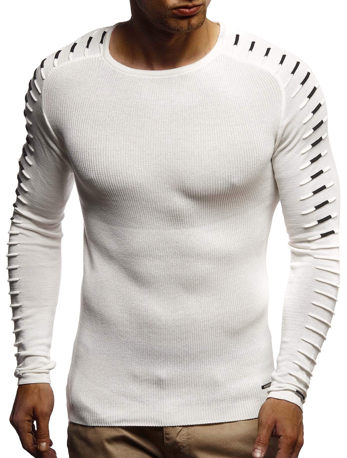 Leif Nelson Maglione Uomo Girocollo Felpa a Maglia LN-1780