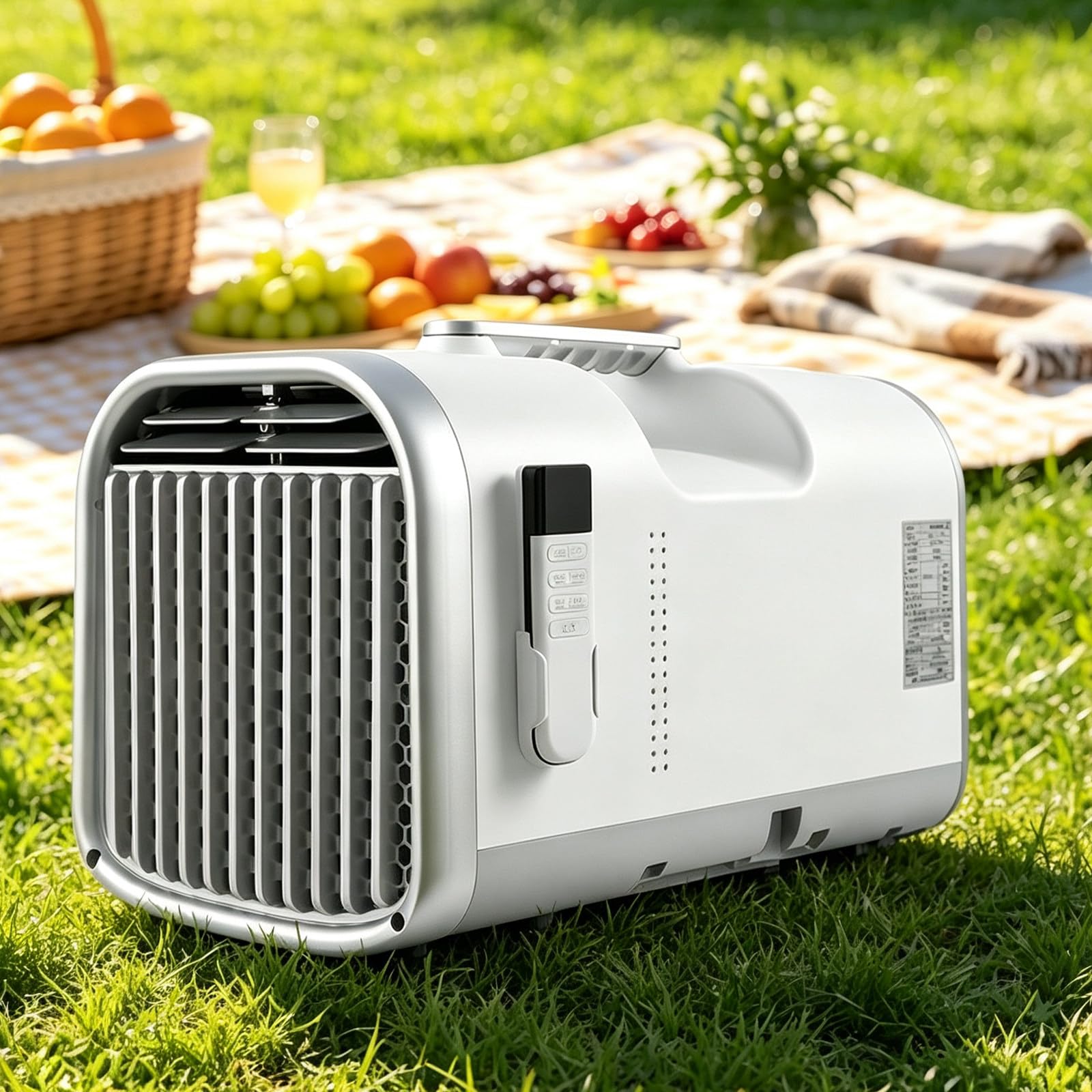 AityBuy Compact Portable Air Con Unit 4400/5100 BTU 1300W/1500W,Camping AC with Dehumidifier Function, Easy Install Handheld Cooler with Timer Remote for Bedroom Van Caravan Tent 5100BTU