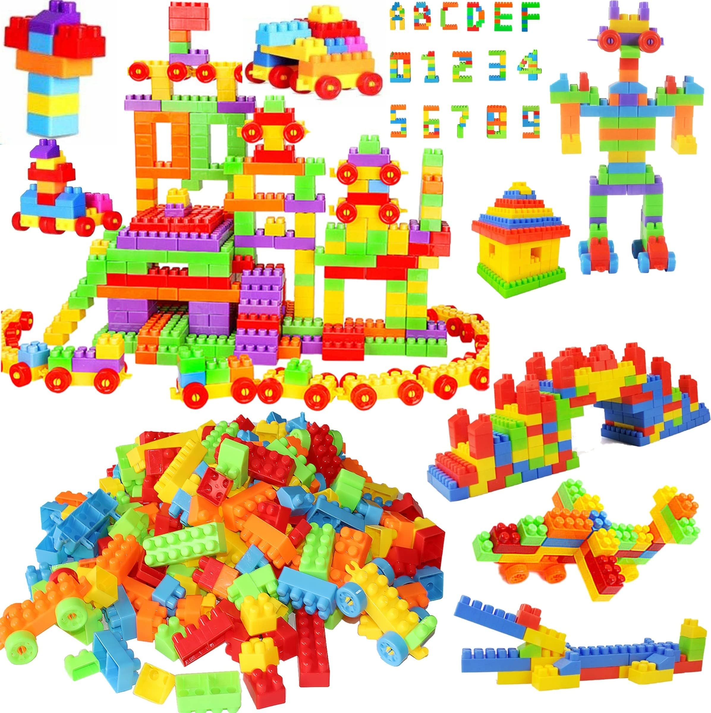 TechHark® 100+ MOST ECONOMICAL MEDIUM SIZE BLOCKS Smart Activity Fun and Learning Train Blocks for Kids, Building Blocks for Kids Best Gift Toy (100PCs Tetris Blocks)
