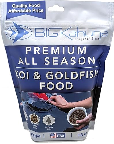 Miniatura 8 de BIG Kahuna Koi Fish Food - Alimento Koi de 20 libras - Hecho en los Estados Unidos - Pellets flotantes de alimentos Koi - 316" - 14" tamaño de