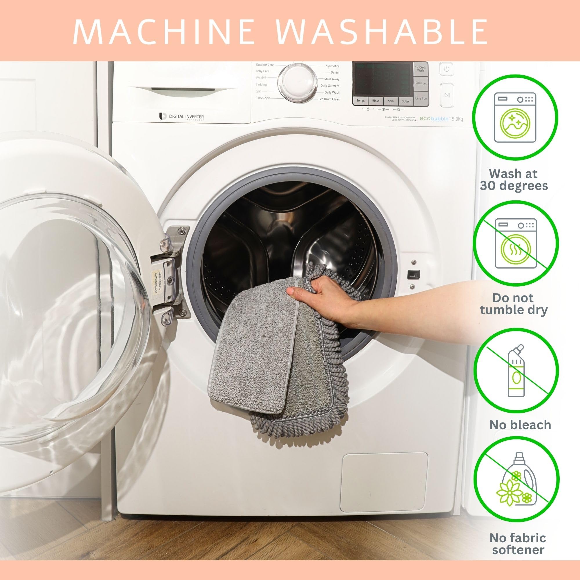 Nest Zest Mikrofaserpad Für Sprühmopp - Wiederverwendbar & Waschbar Für Alle Hartböden