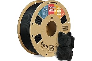 OVERTURE PLA Matte 3D Printer Filament - Ultra-Smooth Matte Black PLA