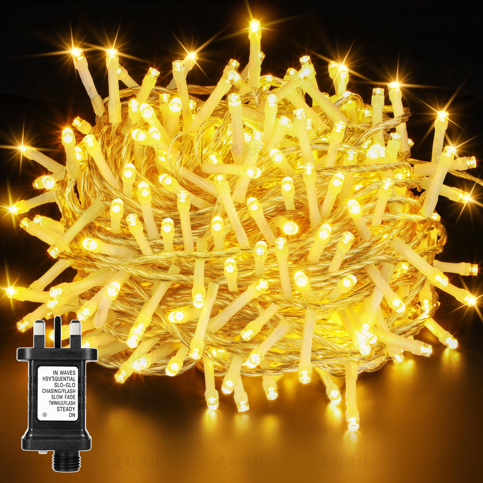 NETTA Christmas Tree Lights 100 LED 10m Lit Length Warm 100 LED, White