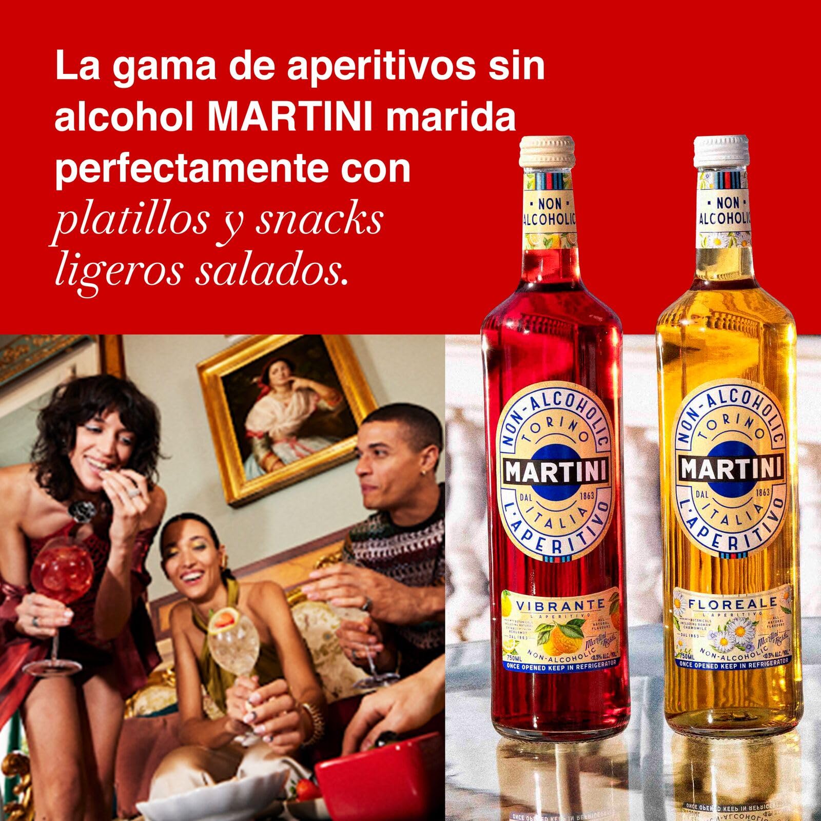 MARTINI Floreale Aperitivo sin alcohol, 75cl / 750ml, con infusión de productos botánicos superiores (el embalaje puede variar)