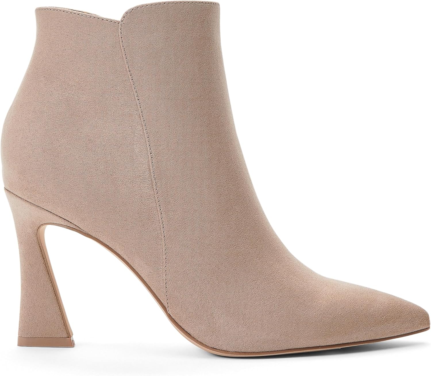 JustFab Womens Chunky Heel Black Fall Boots Ankle Booties Pointed Toe Short Boots - Yesenia (Size 8, PORTABELLA) - Image 3