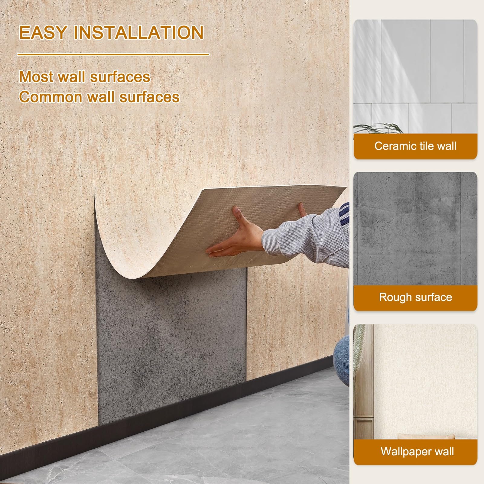 Paneles de Pared Decorativos de imitación de Piedra de Poliuretano, ladrillo Decorativo, baldosas de travertino Flexibles e Impermeables, Revestimiento de Pared para decoración de Interiores
