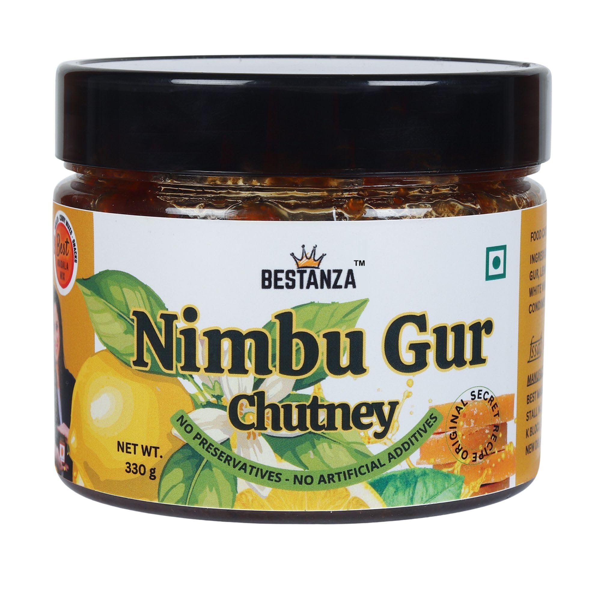 BESTANZA Nimbu Gur Chutney 330g | Sweet & Tangy Lemon Preserve with Jaggery, Naturally Brewed Vinegar and Traditional Indian Seasonings-image-15
