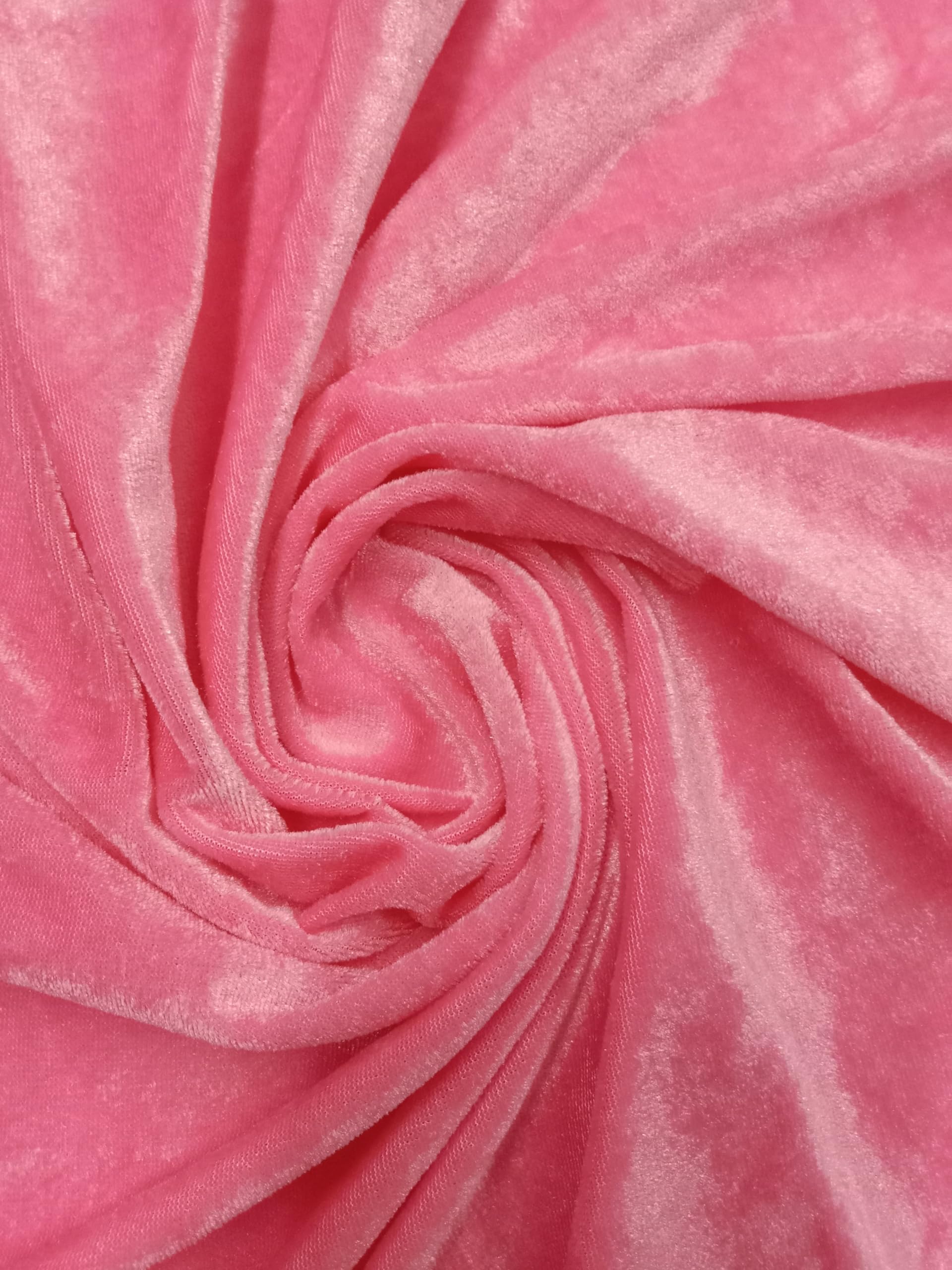 Alina Moda Velvet Fabric Decorative Soft Smooth & Silky Cloth (1 Meter, Color Pink)