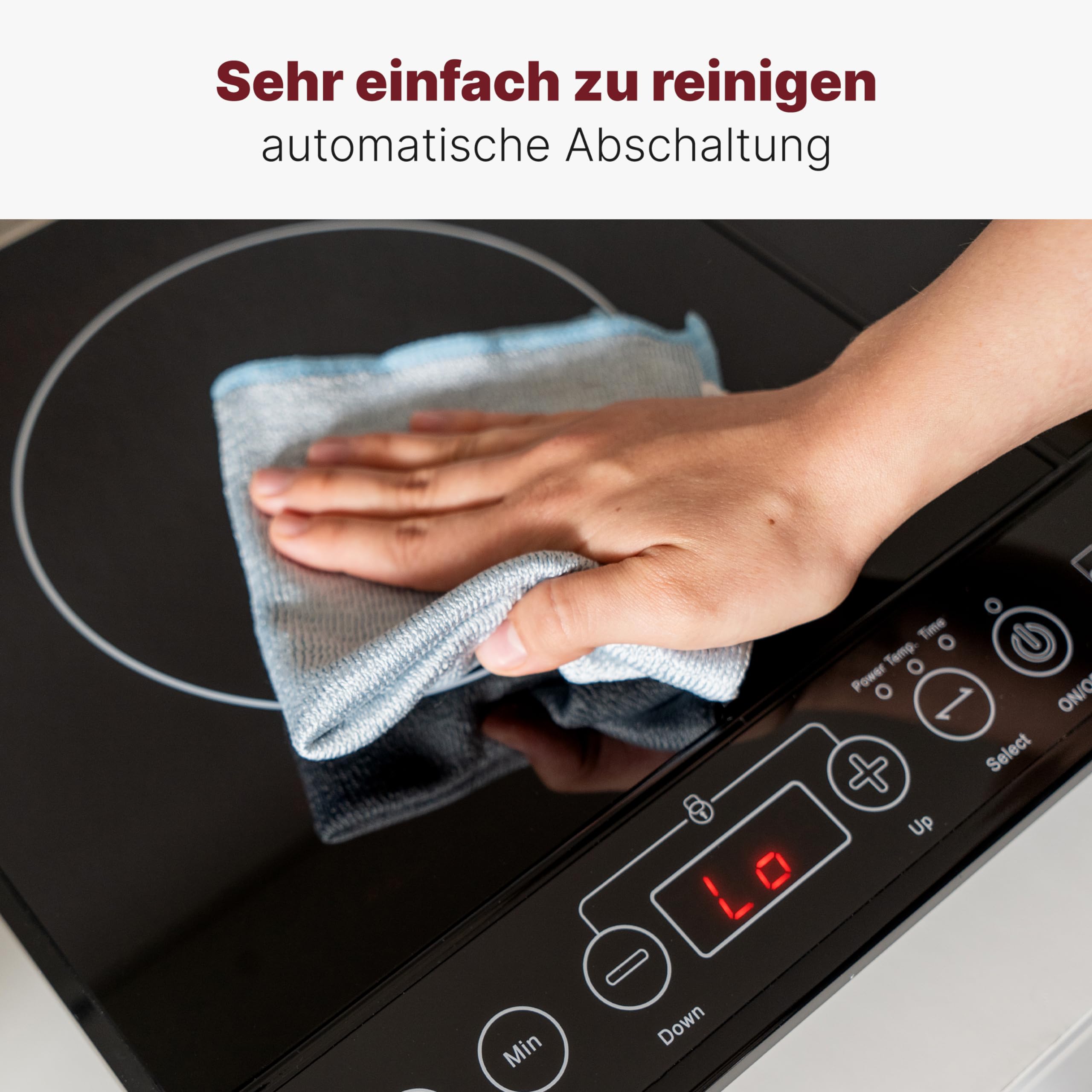 Clatronic DKI 3609 Induktions-Doppelkochplatte mit ECO-Save-Technologie und Sensor Touch-Bedienfeld