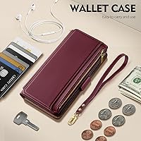 Vista 3 de Antsturdy Funda de piel sintética compatible con iPhone XR, con bloqueo RFID, funda protectora a prueba de golpes para mujeres y hombres, con correa