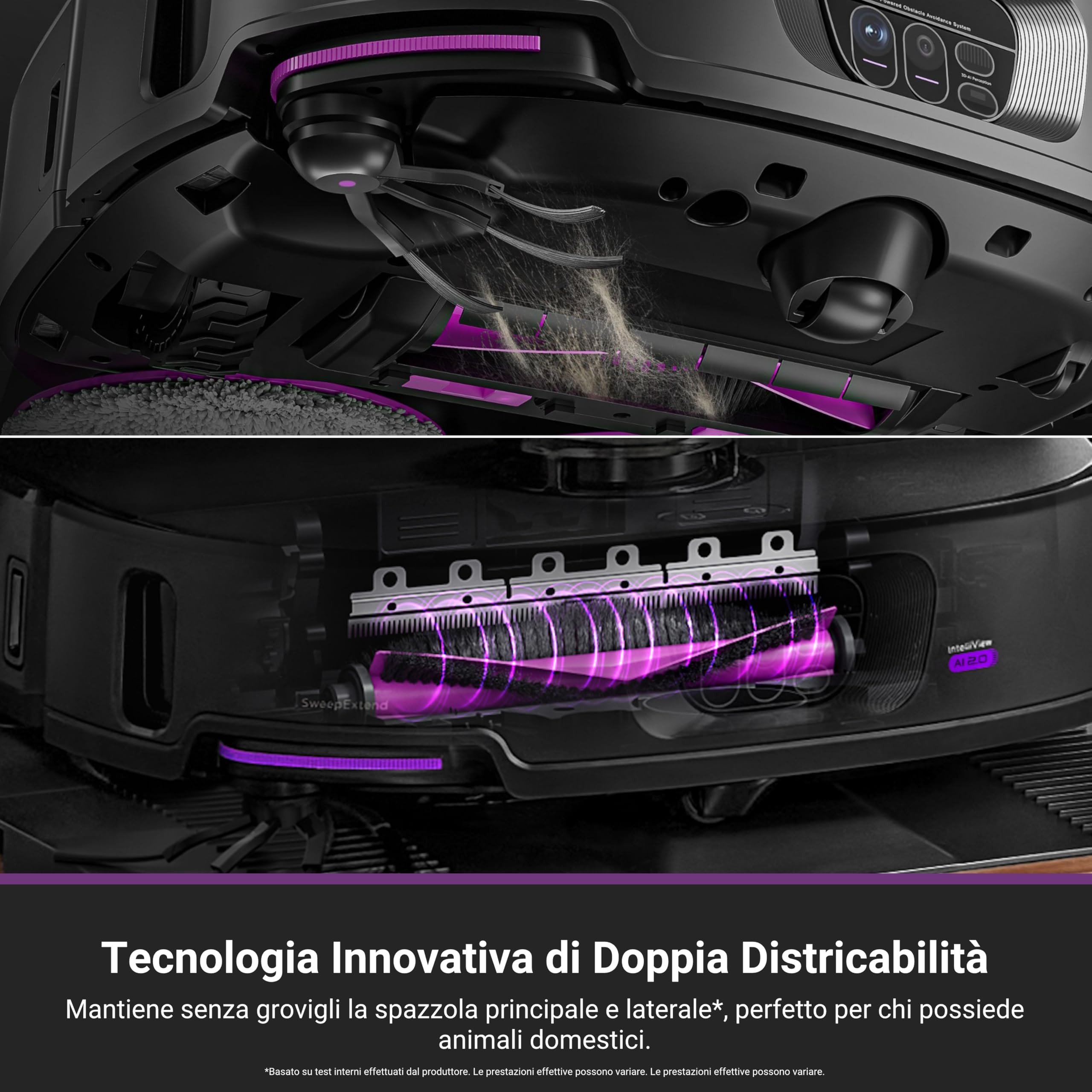 EUREKA J15 Max Ultra Robot Aspirapolvere Lavapavimenti, Aspirapolvere Robot Potente Aspirazione 22000Pa, Lavaggio Mocio ad Acqua Calda a 80℃, Batteria 6400mAh, Stazione Autopulizia/autopulente, Nero