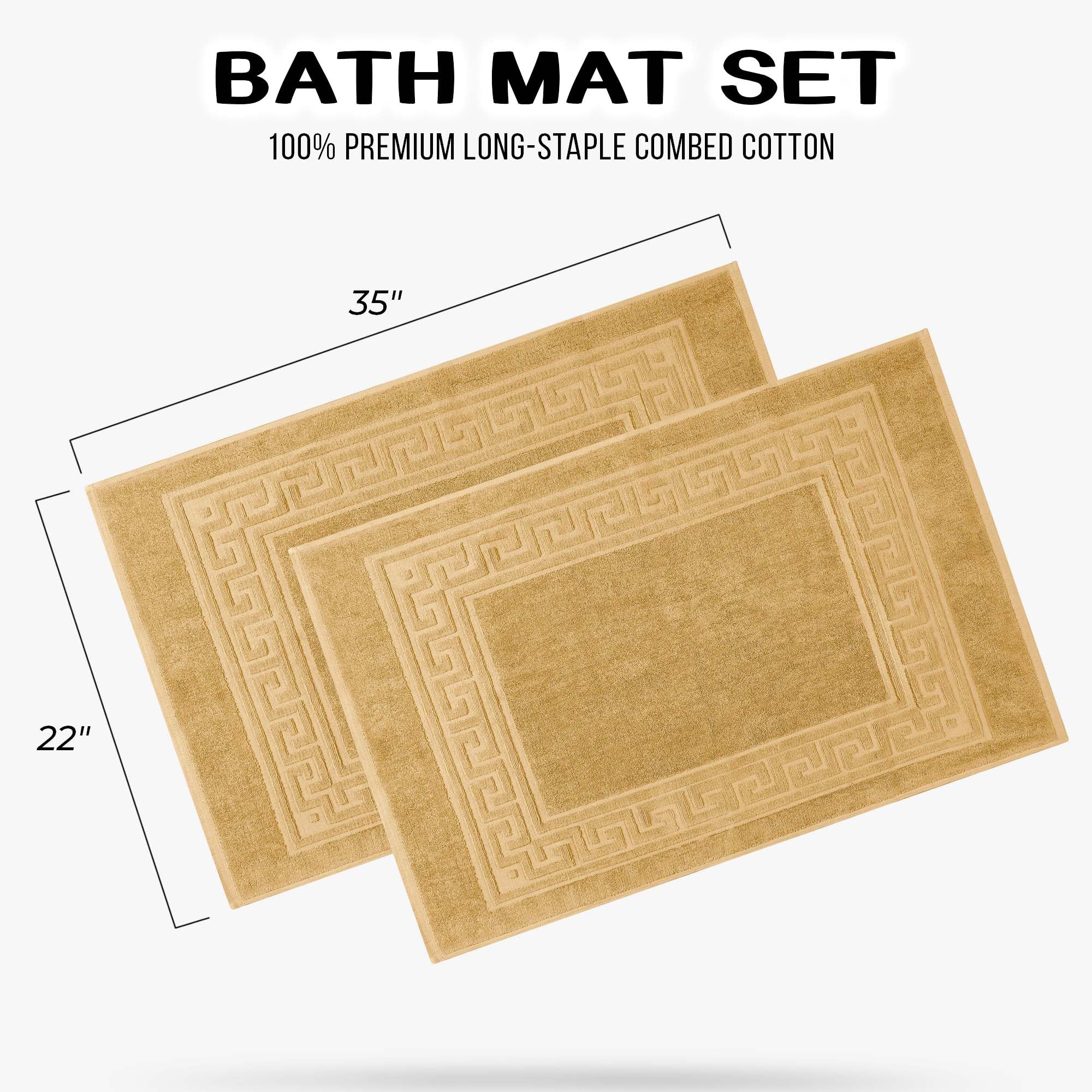 Superior Hotel & Spa Quality Bath Mats - Set of 2 Bath Rugs, 100% Cotton Bathroom Rug Set, Gold, 22" x 35" - Image 3