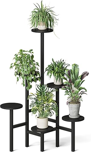 Miniatura 6 de Estante de plantas de 6 niveles para esquinas de interior y exterior, estante alto y grande para múltiples plantas, soporte escalonado para macetas