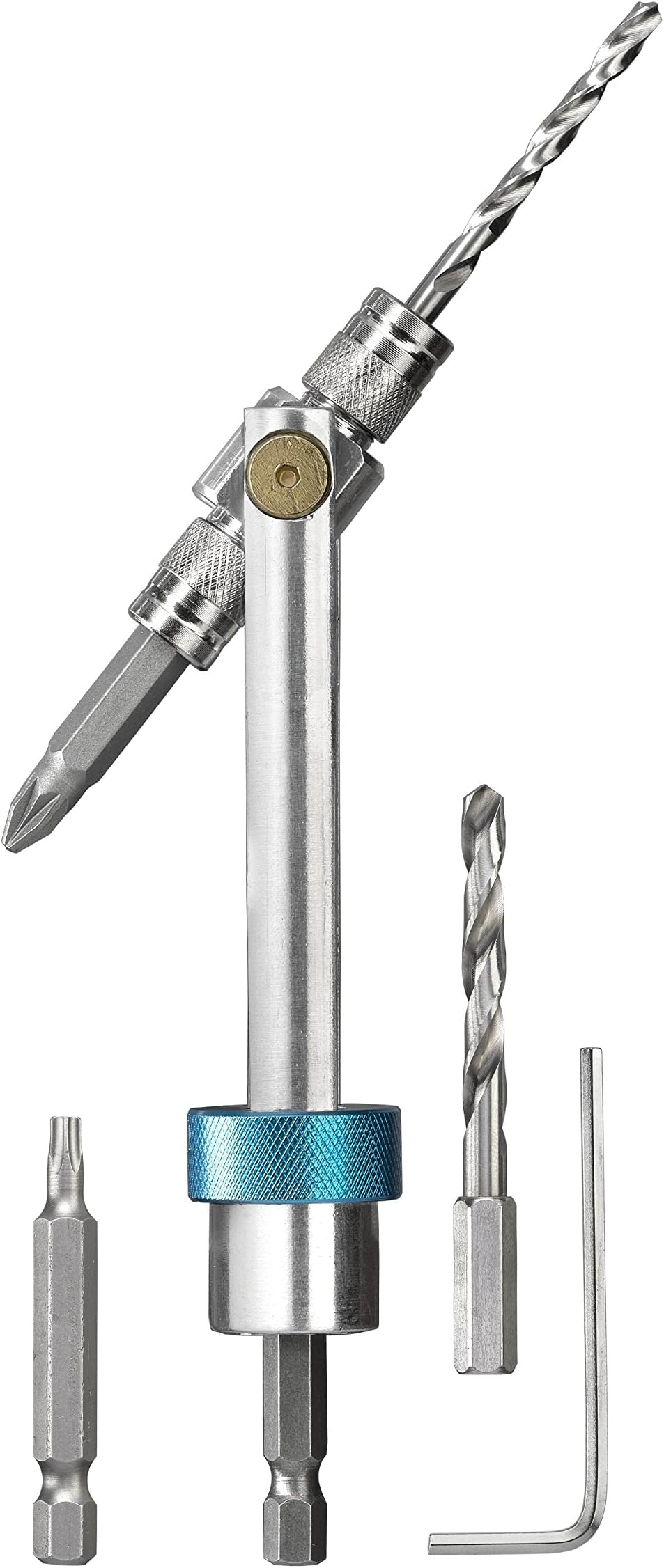 kwbQuick Flip 2-in-1 Drill and Bit Holder Set, 4 HSS Drills, T20 Torx Bit, PZ2 Bit, 1/4" Hex Shank, Time-saving Tool for Garden, Furniture, and Mounting