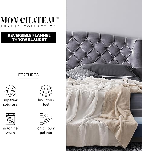Miniatura 10 de Manta de franela reversible ultrasuave de gran tamaño para sofá, sofá o cama de tamaño Queen, manta suave y acogedora para dormir o decoración del