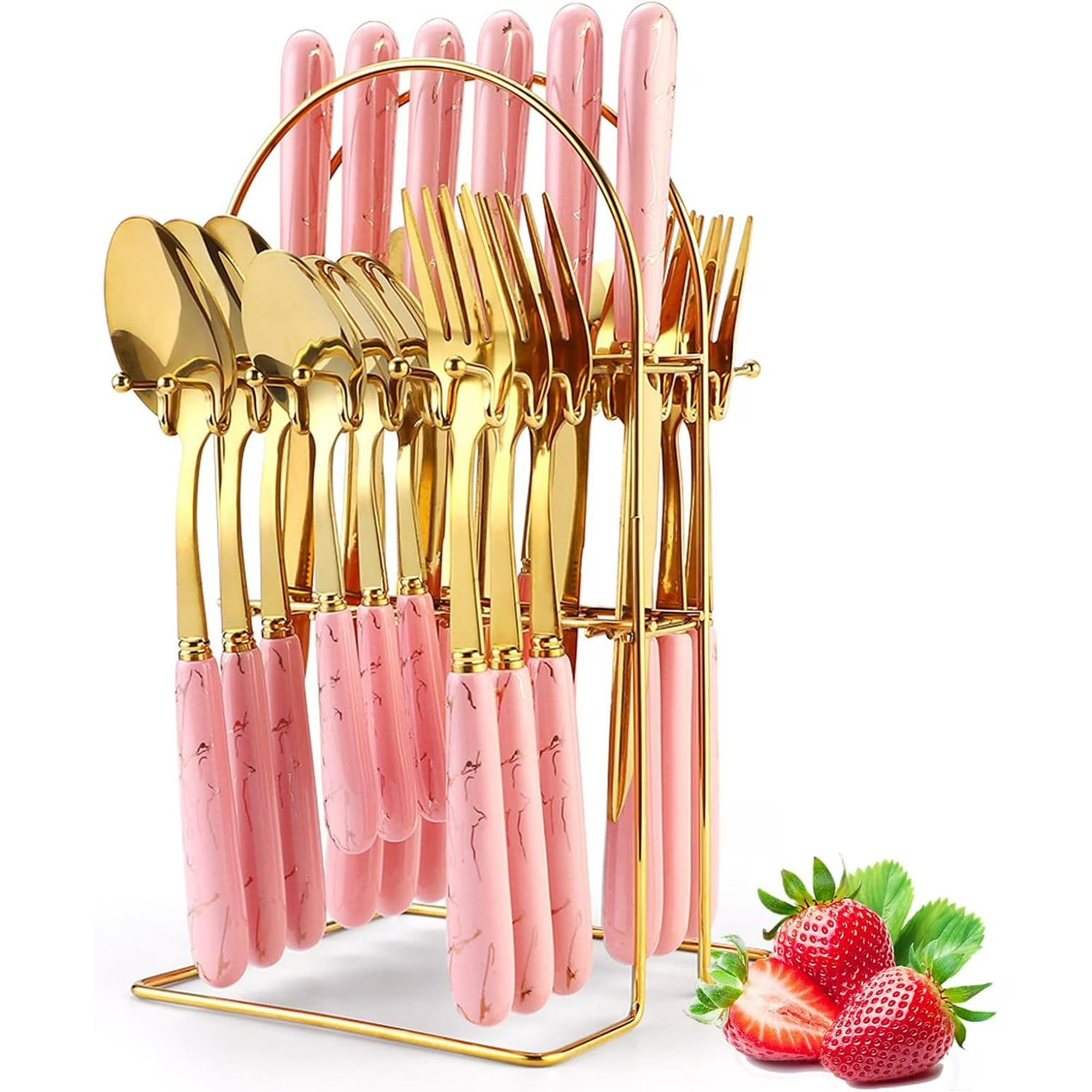 Artek Stainless Steel Cutlery Set - 24 Piece with Stand -9