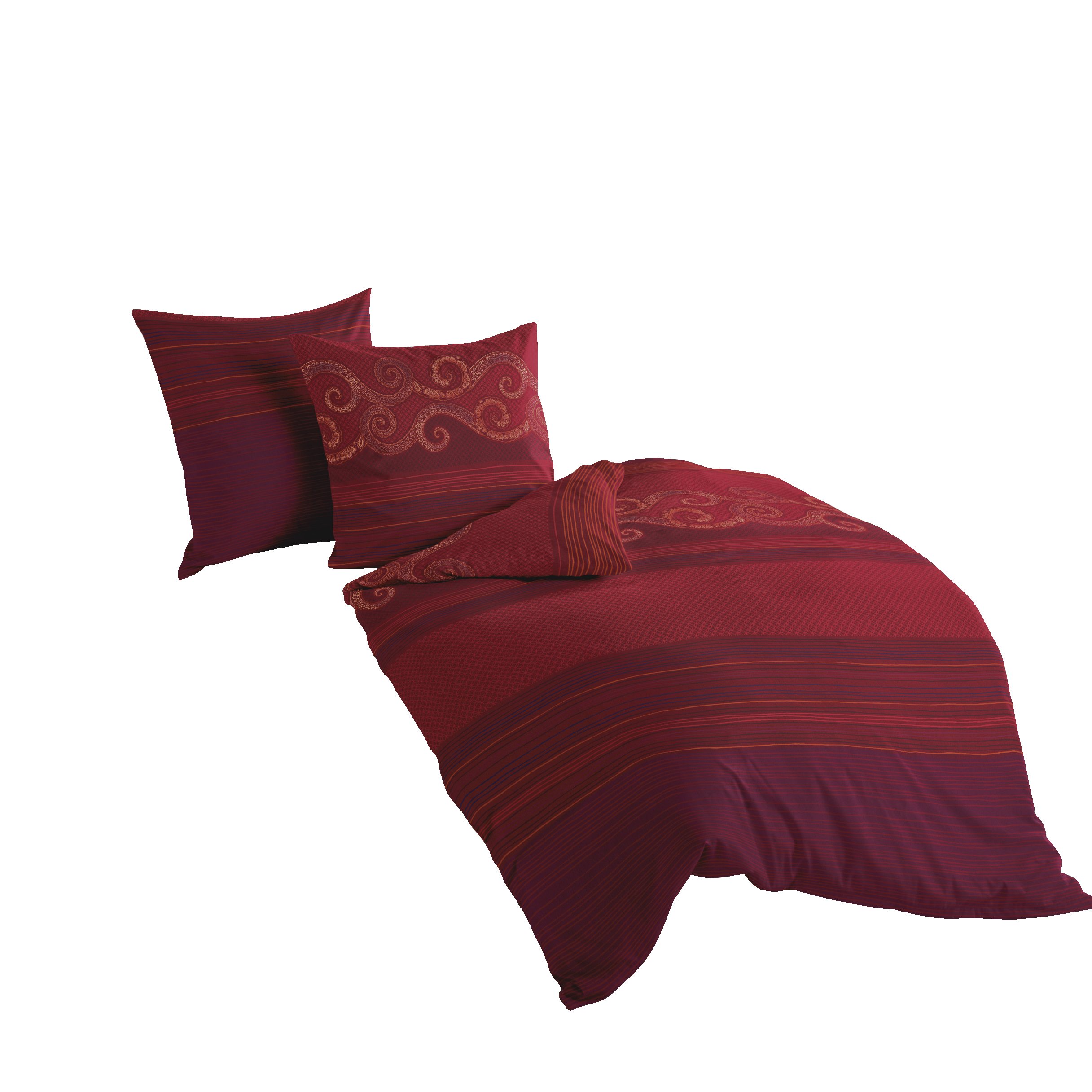 Bierbaum 4429 Maco Satin Bed Linen 200 x 200 cm and 2 x 80 x 80 cm Made in Germany Red 04