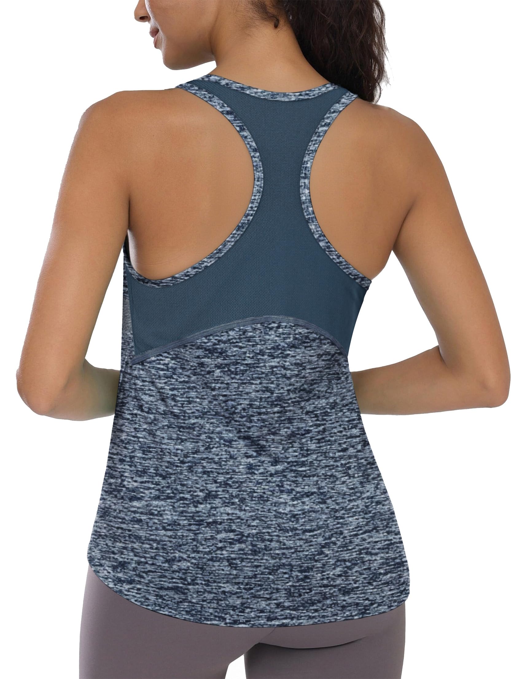 Camiseta Tirantes Mujer Deportiva Cuello Redondo Sin Mangas Ligera y Transpirable Racerback Yoga Tops para Gimnasio Correr S-XXL — view 8