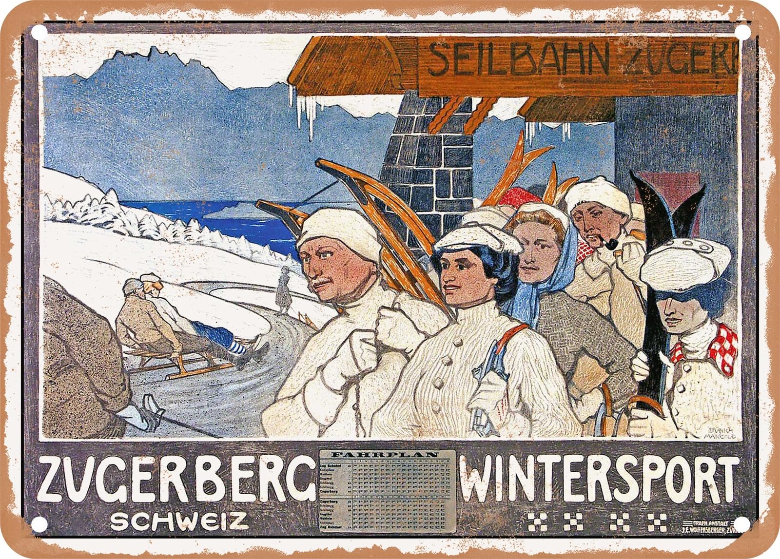 METAL SIGN - 1907 Zugerberg Winter Sports in Switzerland Vintage Ad home decor
