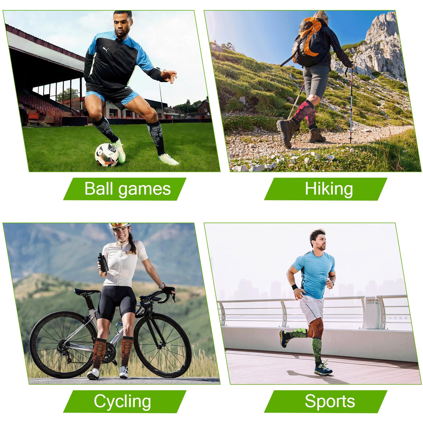 6 Pares Medias de Compresión Mujer Hombre, 18-25mmHg Calcetines Compresion, Medias de Compresion Varices, Compression Socks para Deporte Running Avion Viaje Ciclismo